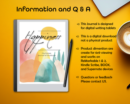 Happiness - Digital Pocket Journal of Gratitude - Mountain