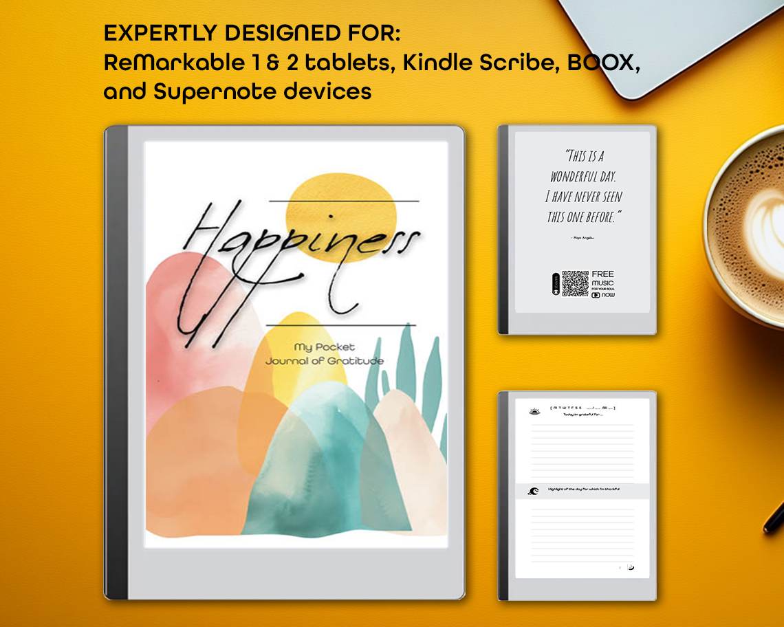 Happiness - Digital Pocket Journal of Gratitude - Mountain